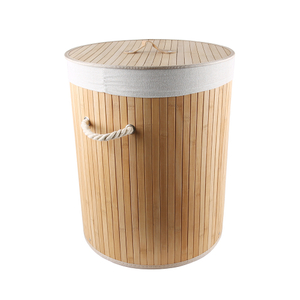 Cesto de lavanderia de bambu dobrável cesto de roupas