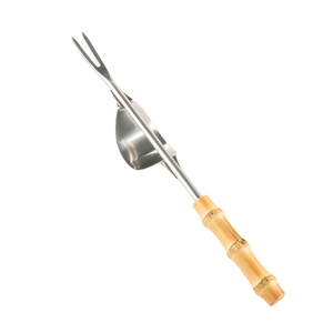 Garten-Handj&auml;ter mit Bambus- und Holzgriff aus Edelstahl